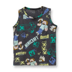 Mine Craft Printed Black Kids Clothing Set tshirt