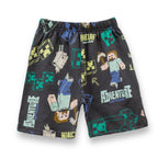 Mine Craft Printed Black Kids Clothing Set shorts