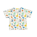 colour dino printed baby clothing set back view