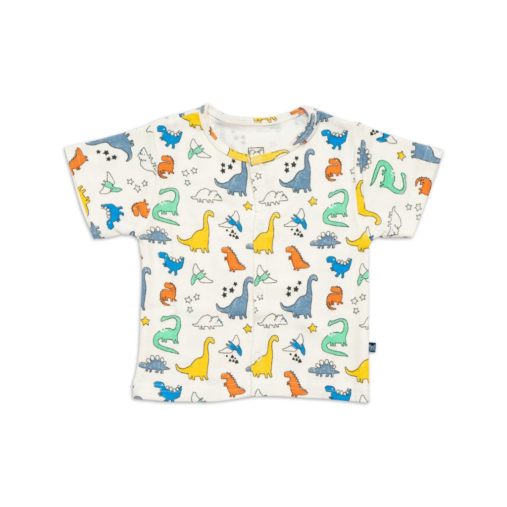 colour dino printed baby clothing set tshirt