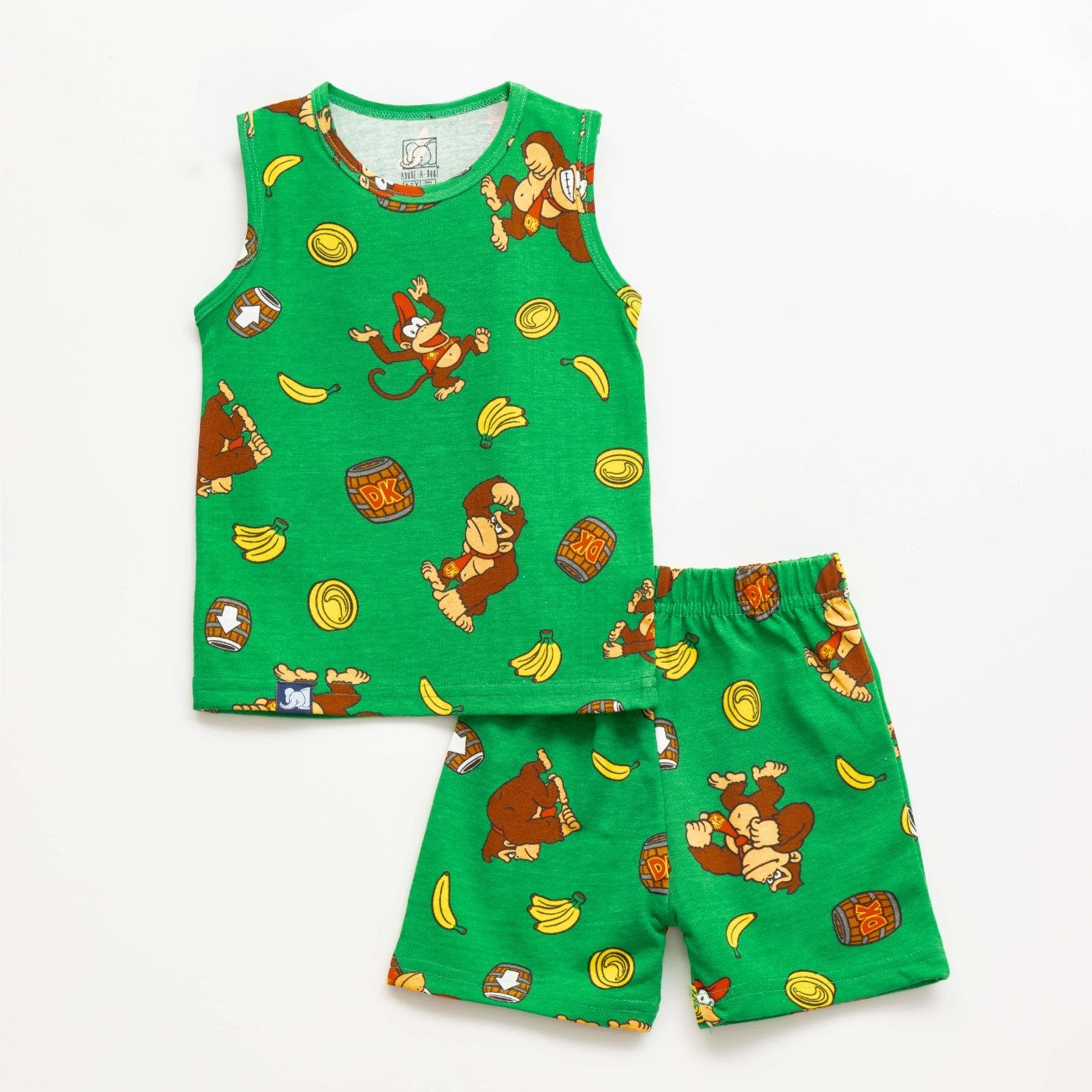 Monkey Printed Green Kids Clothing Set front