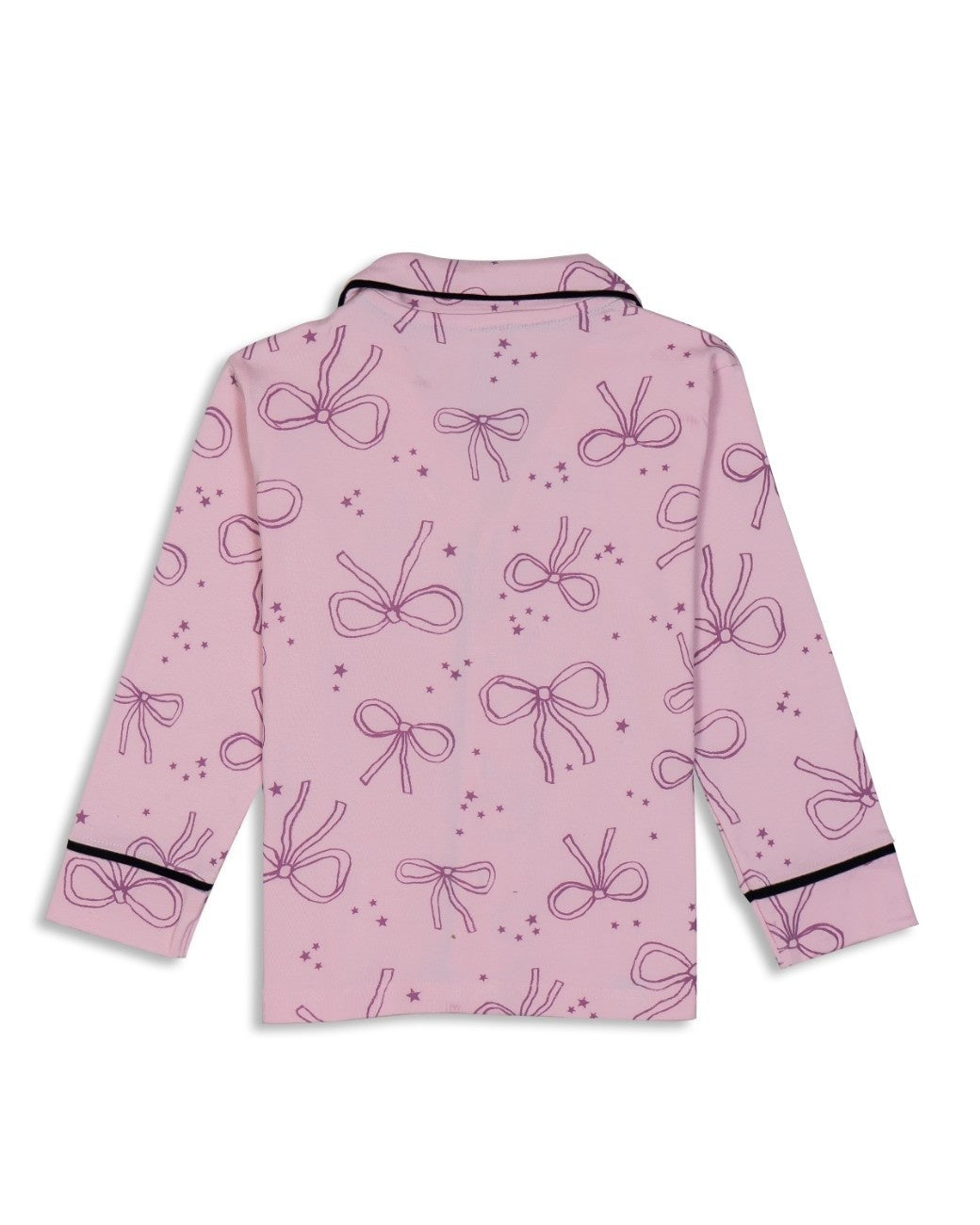 ribbon printed kids night wear back