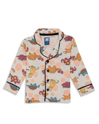 dino printed kids night dress front