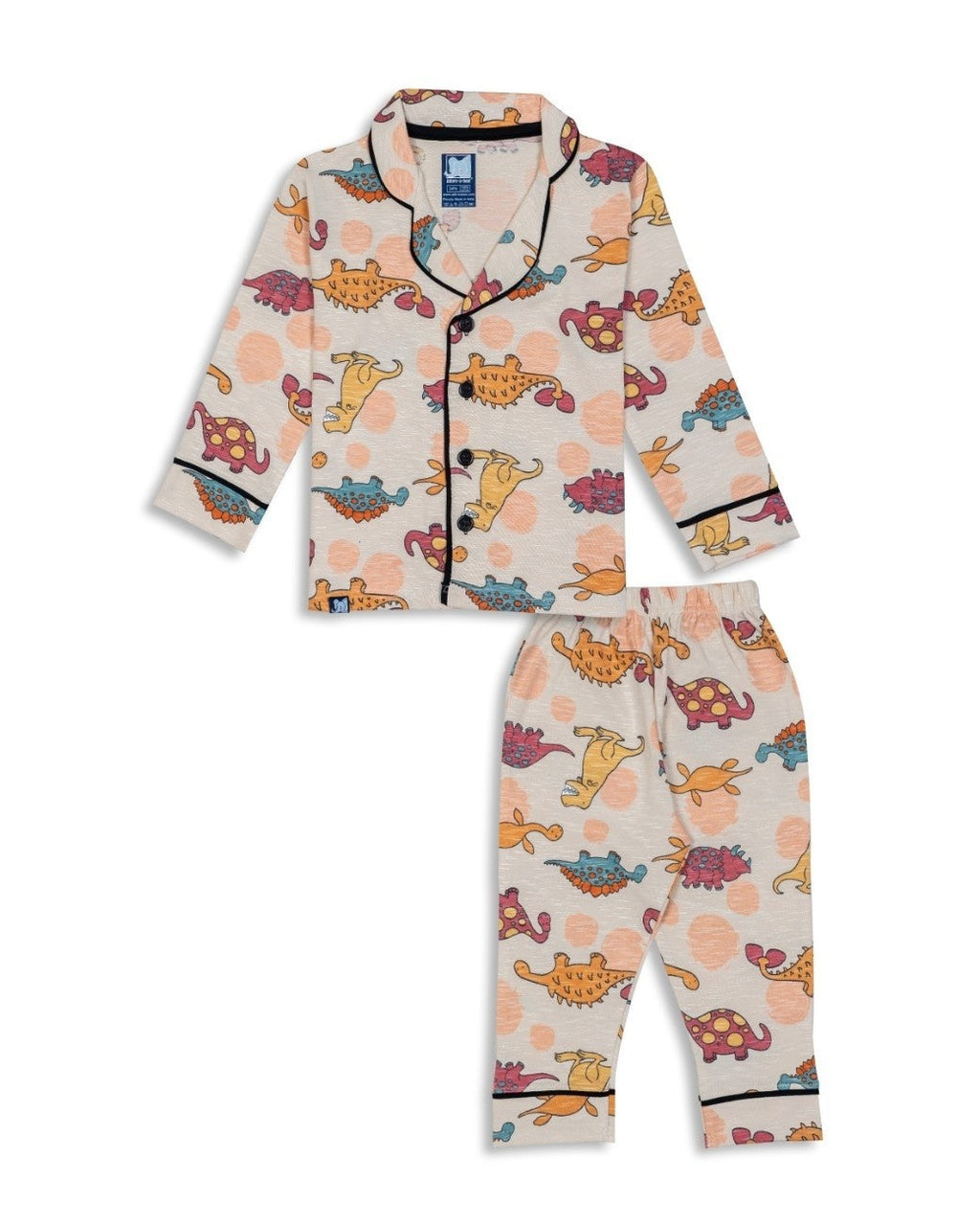 dino printed kids night dress set