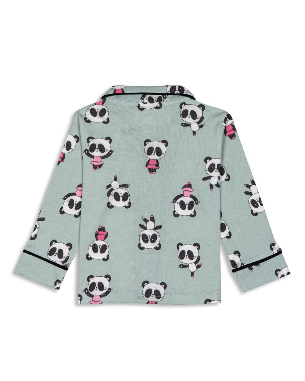 panda printed kids night dress suit