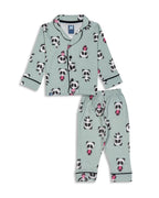 panda printed kids night dress suit
