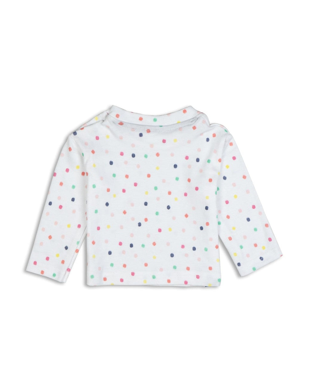 colour dots printed baby cotton pyjama set back