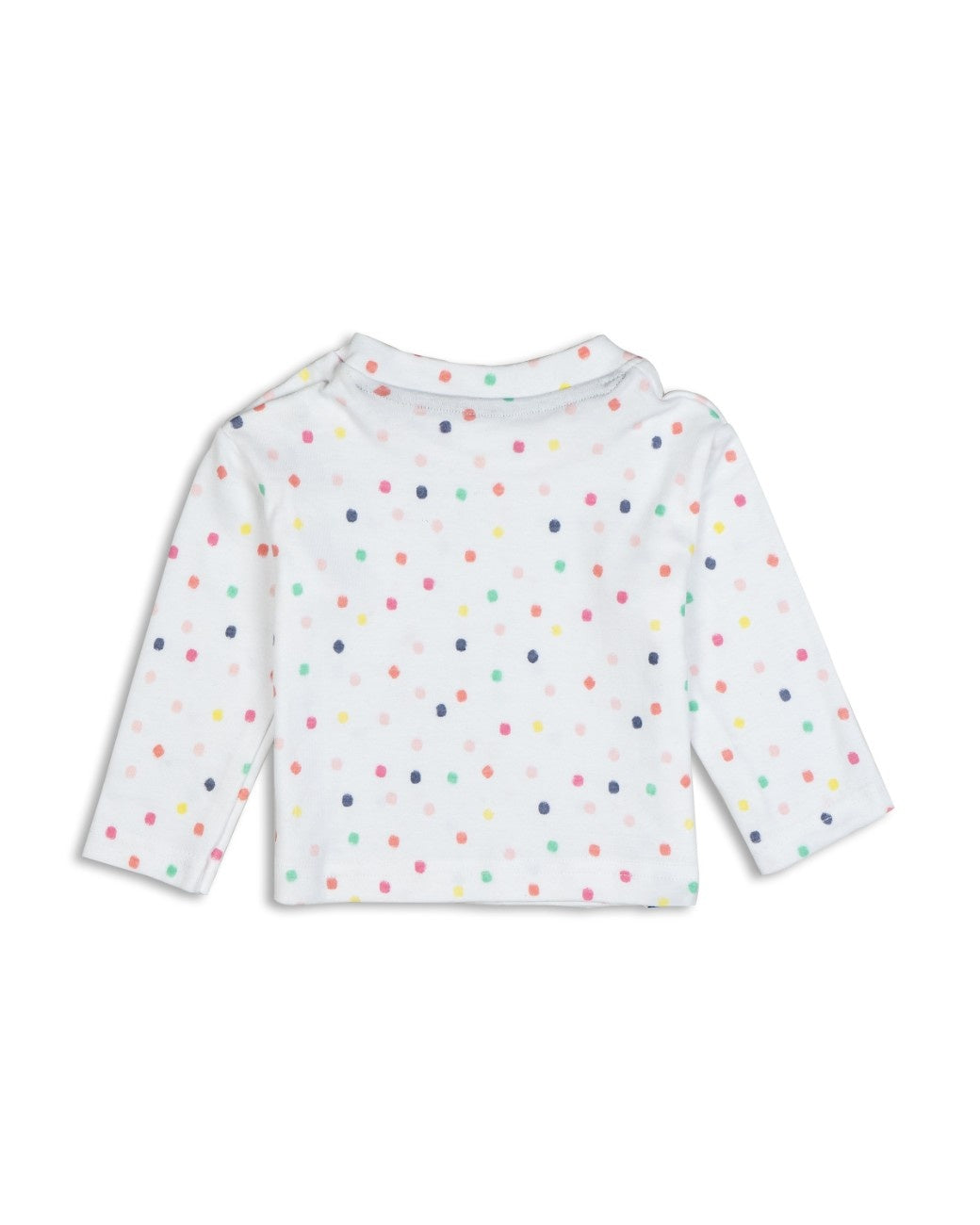 colour dots printed baby cotton pyjama set back