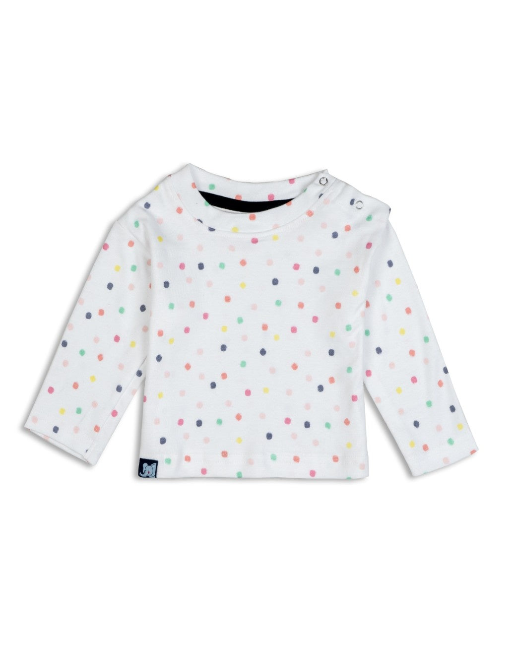 colour dots printed baby cotton pyjama set front