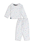 colour dots printed baby cotton pyjama set