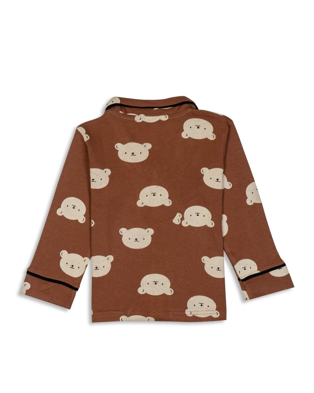 bear printed kids night suit cotton back