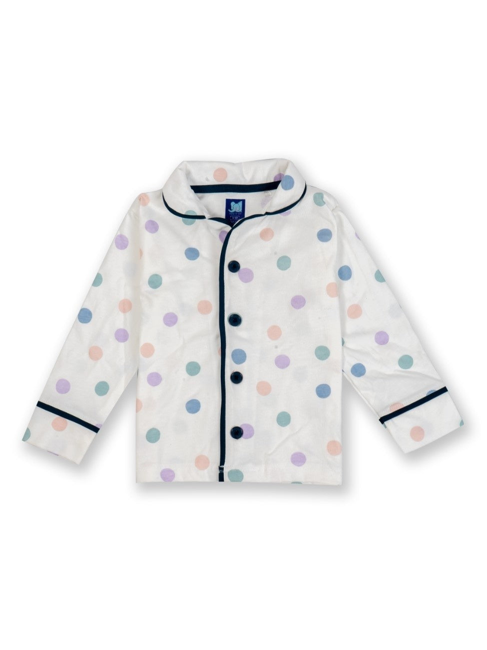 polka dots printed kids night dress top