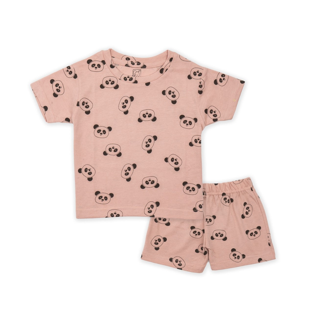 panda face printed cotton baby twin set