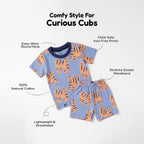Tiger Printed Blue Kids Co-Ord Set