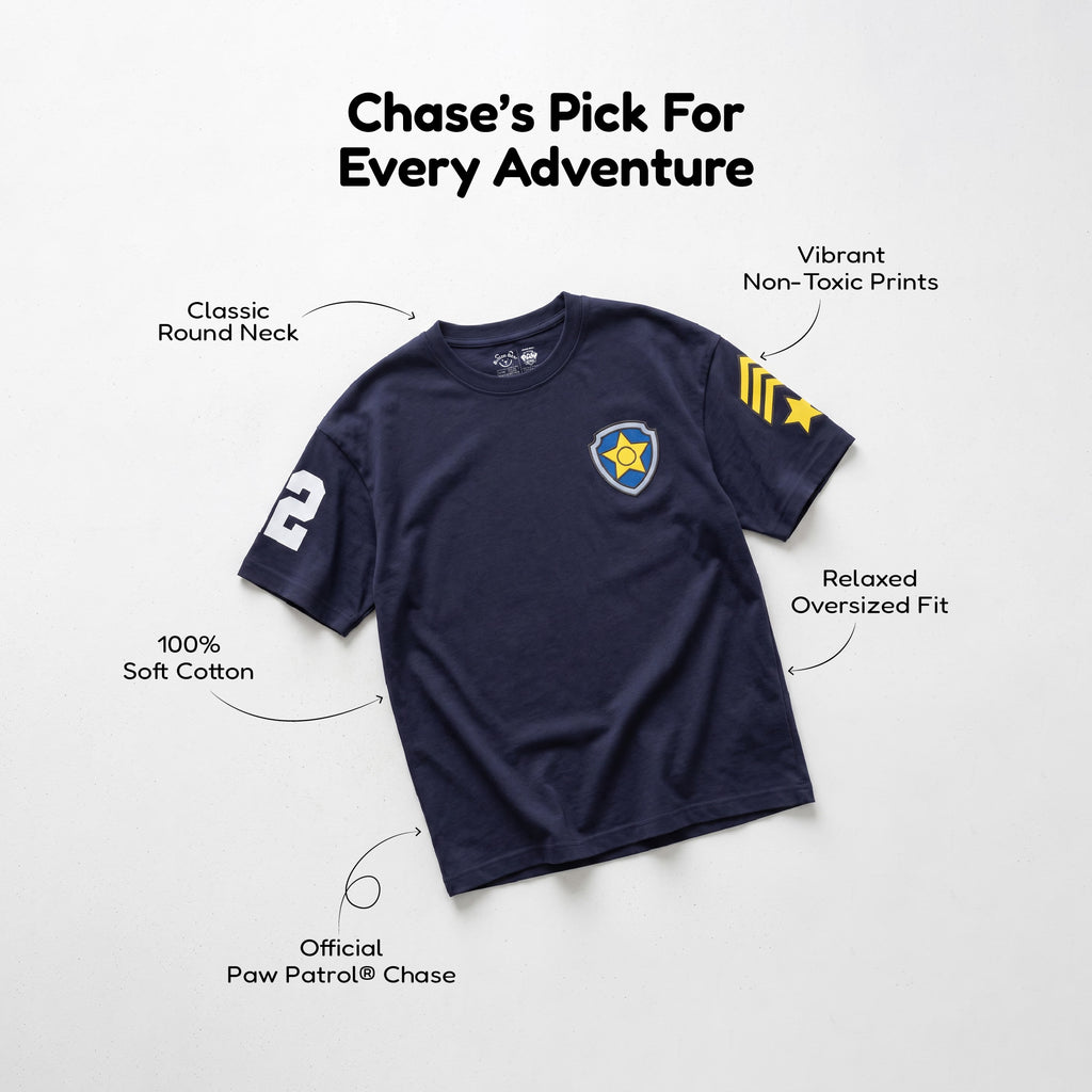 Chase Printed Navy Blue Kids T-Shirt - Paw Patrol©