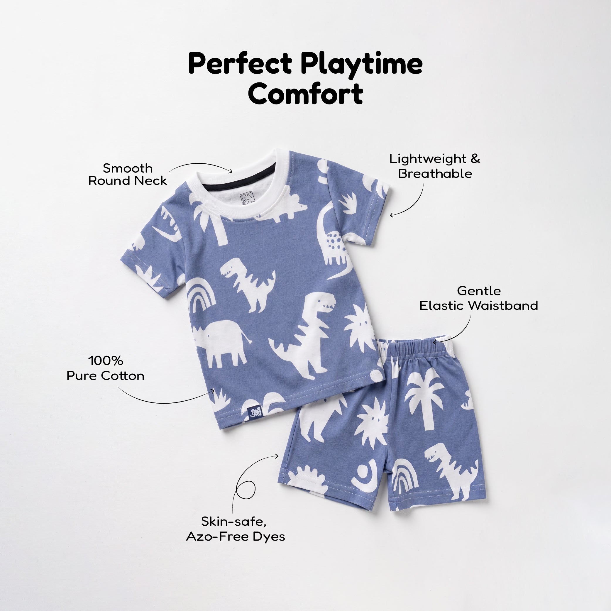 Dino Silhoutte Printed Kids Co-Ord Set