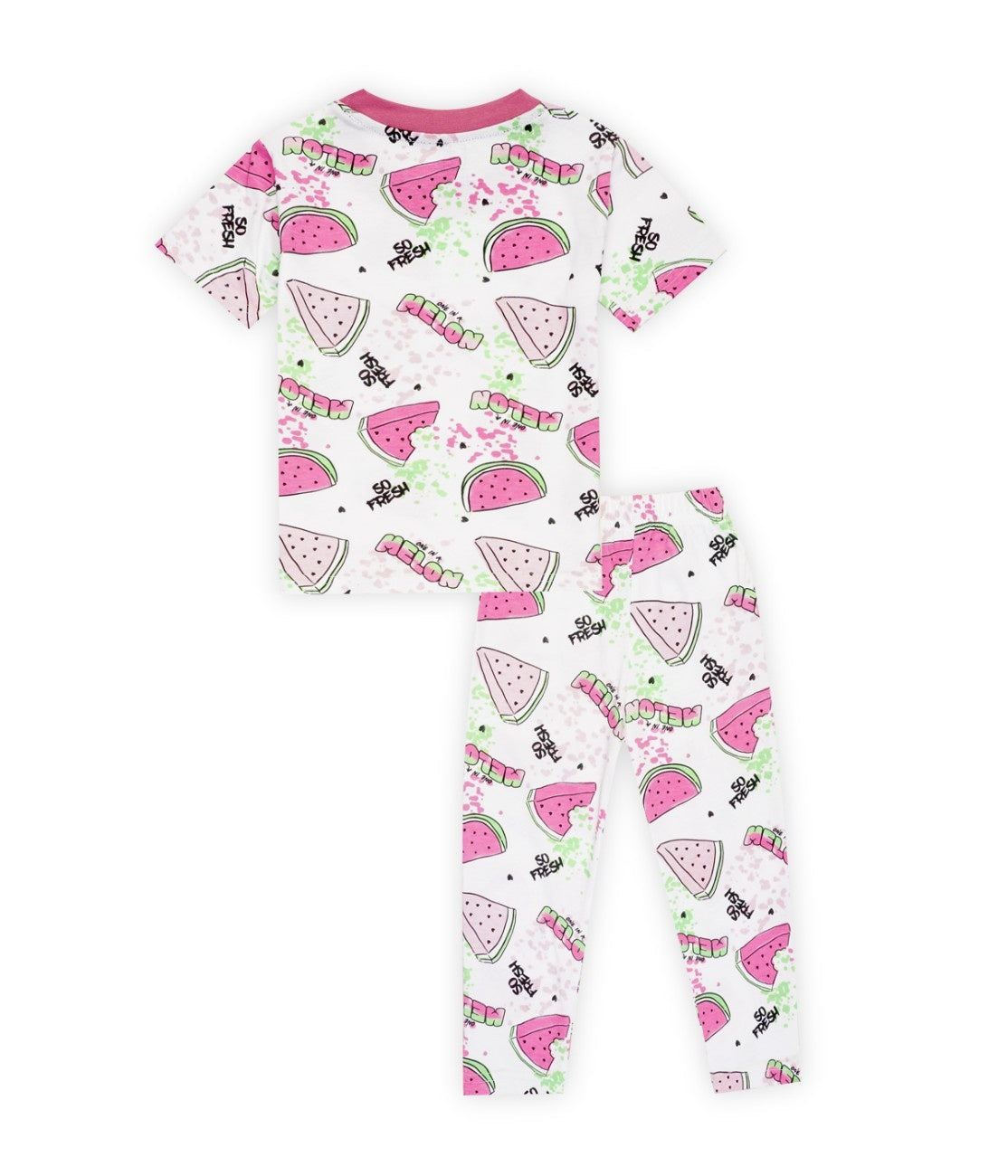 kids pink pajama set back