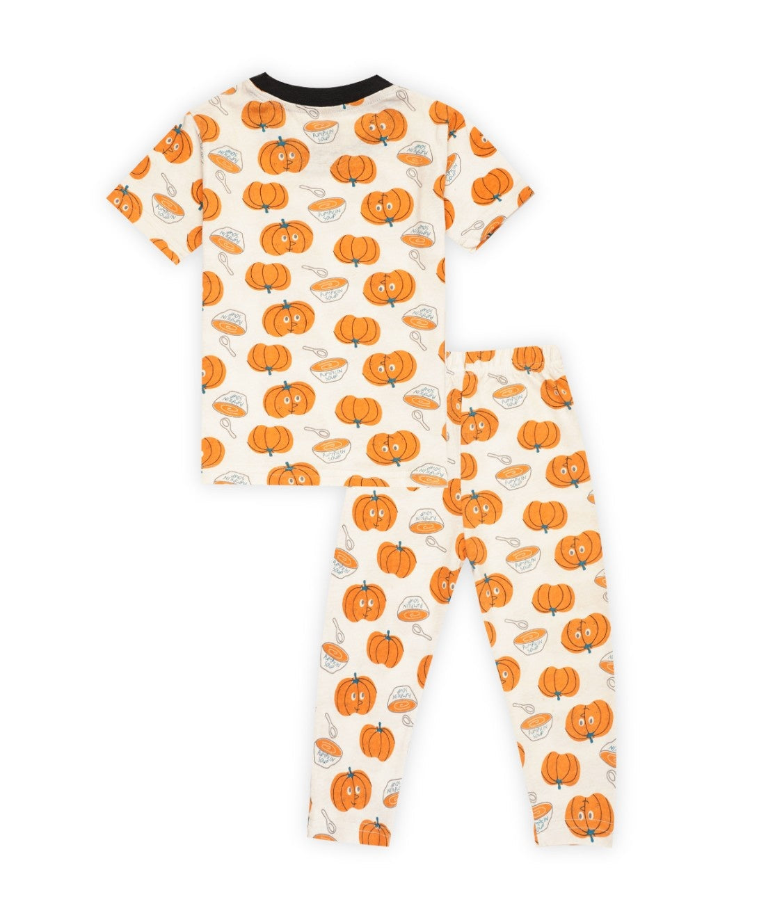 kids pajama set pumpkin printed dress back