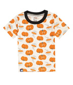 kids pajama set pumpkin printed tshirt