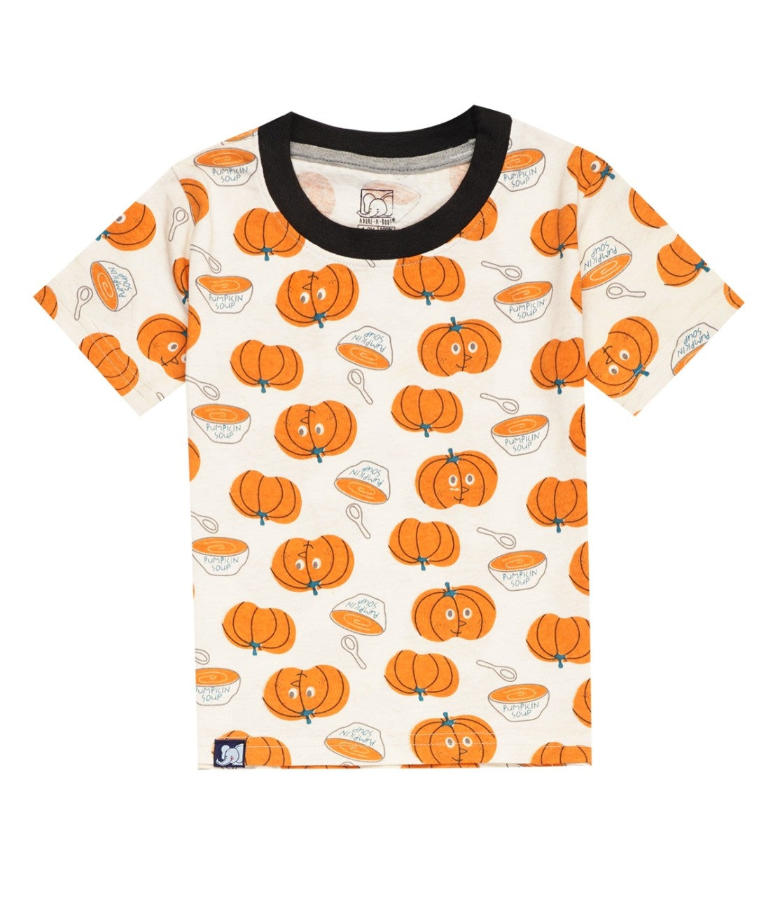 kids pajama set pumpkin printed tshirt