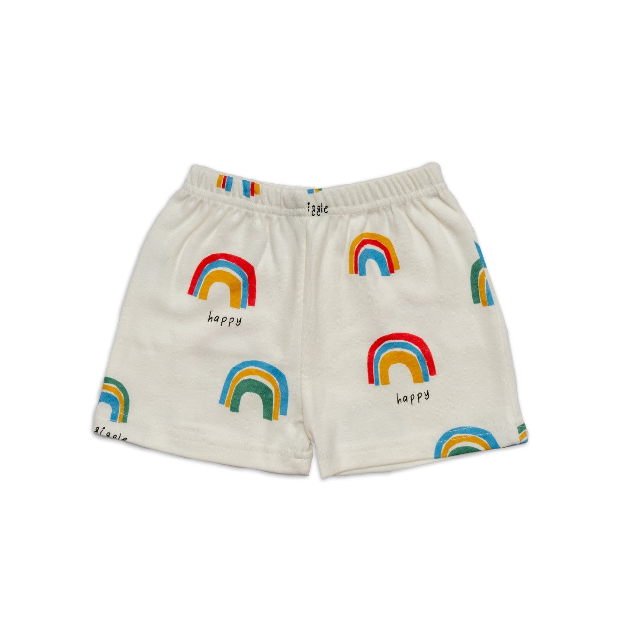 rainbow printed cotton baby clothes shorts set