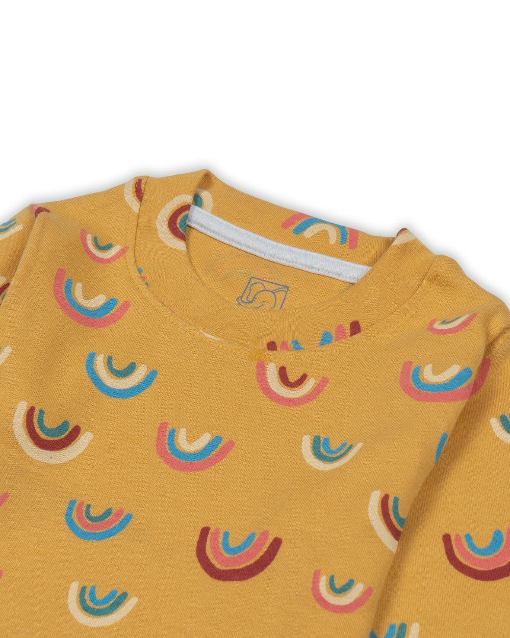 rainbow printed full sleeve kids tshirt pajama closeup