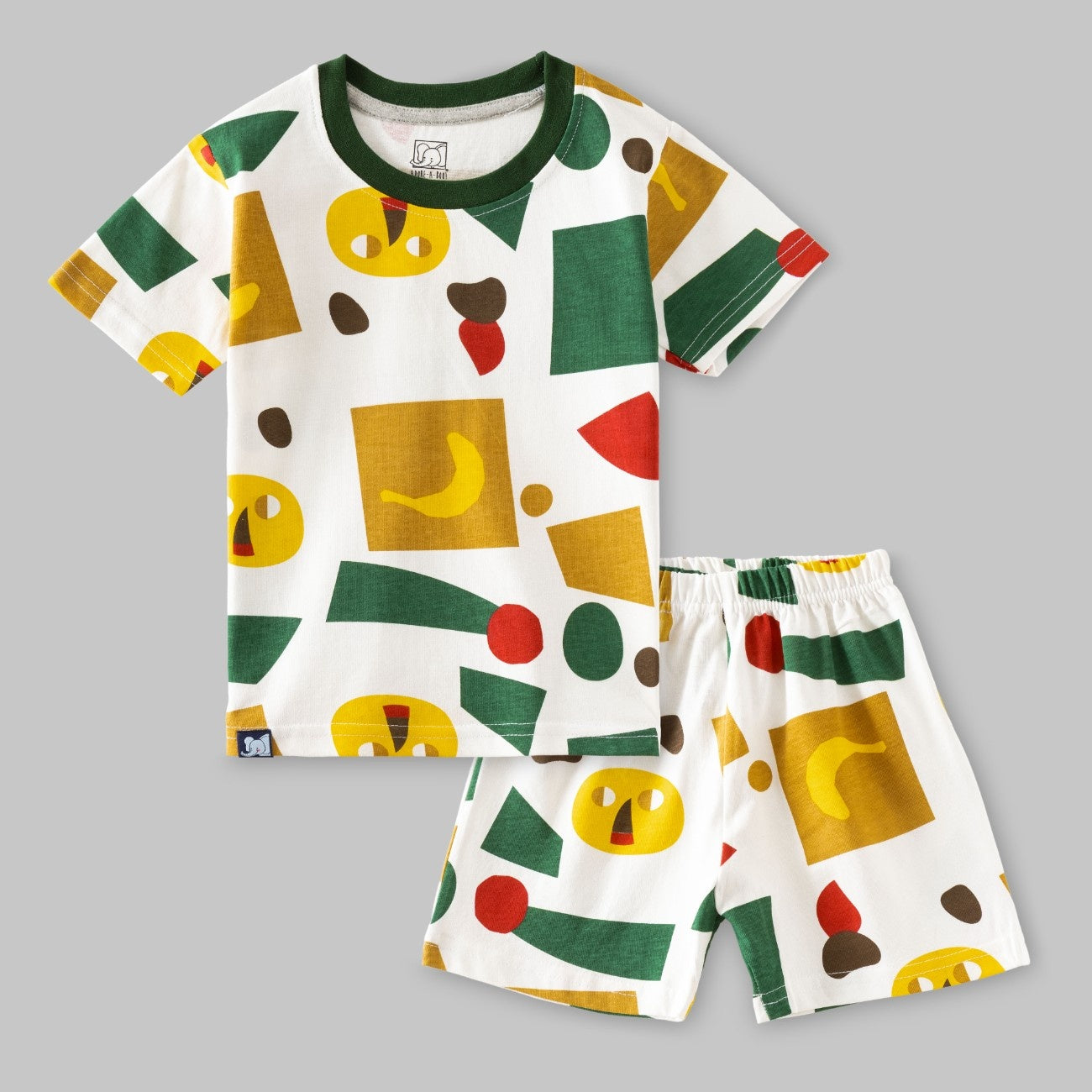 colour shapes printed kids clothing set