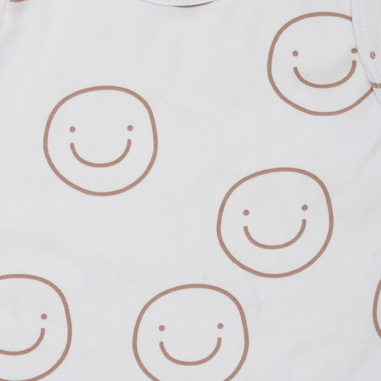 Smiley Printed White Kids Clothing Set closeup