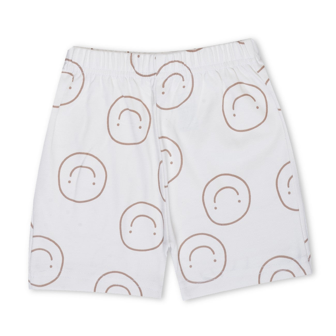 Smiley Printed White Kids Clothing Set shorts