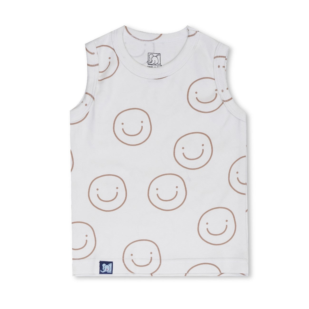 Smiley Printed White Kids Clothing Set tshirt