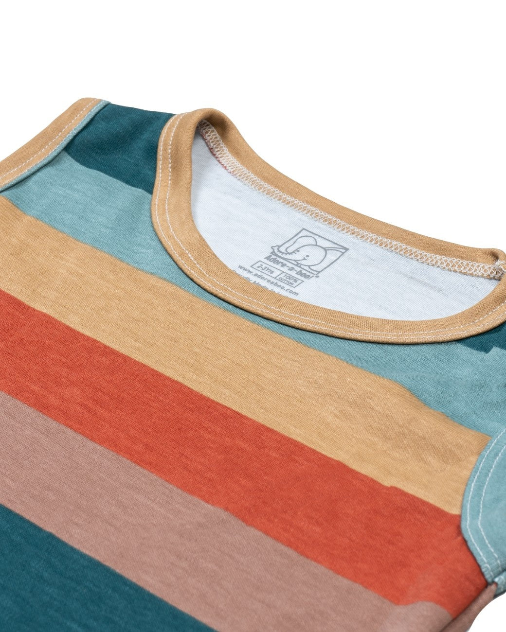 Colour Stripes Kids Clothing Set closeup