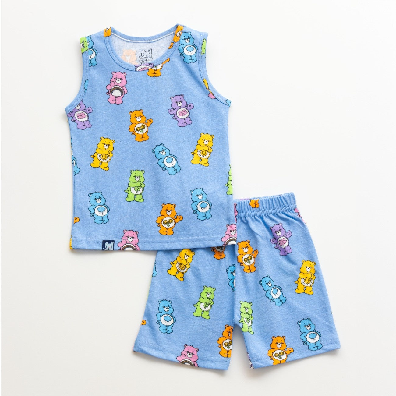Teddy Printed Blue Kids Clothing Set front