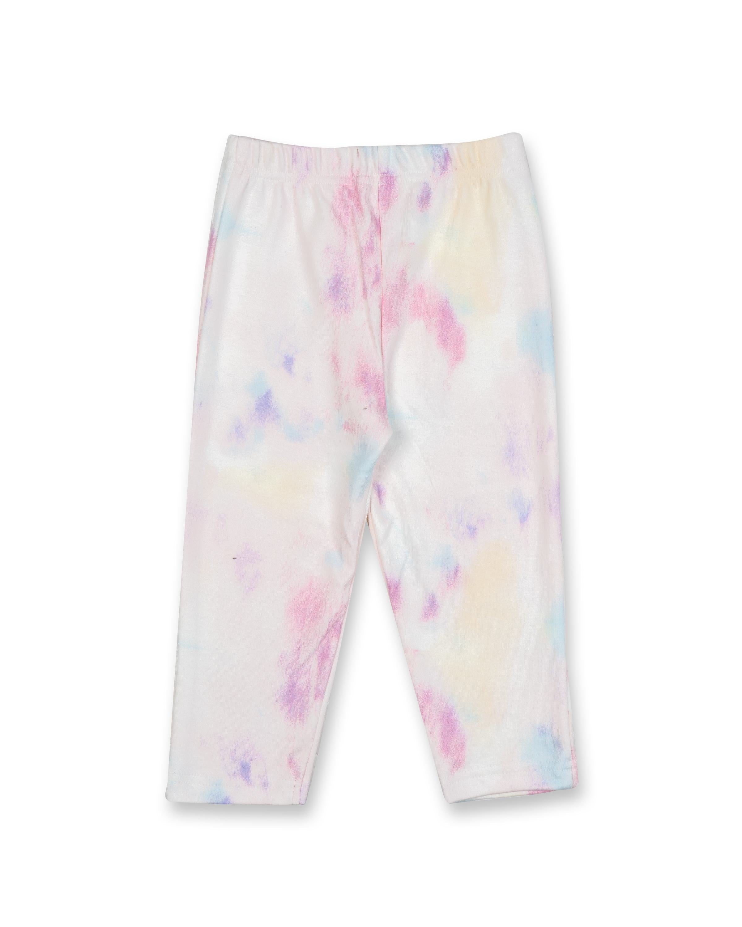 pink tie and dye full sleeve kids pyjama pant