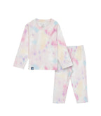 pink tie and dye full sleeve kids pyjama set