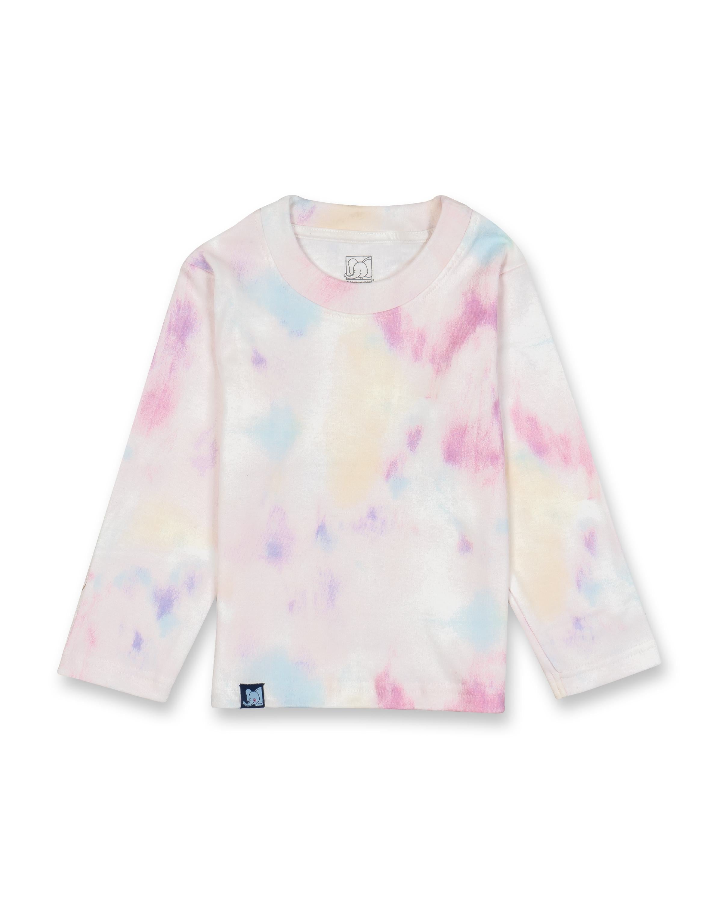 pink tie and dye full sleeve kids tshirt