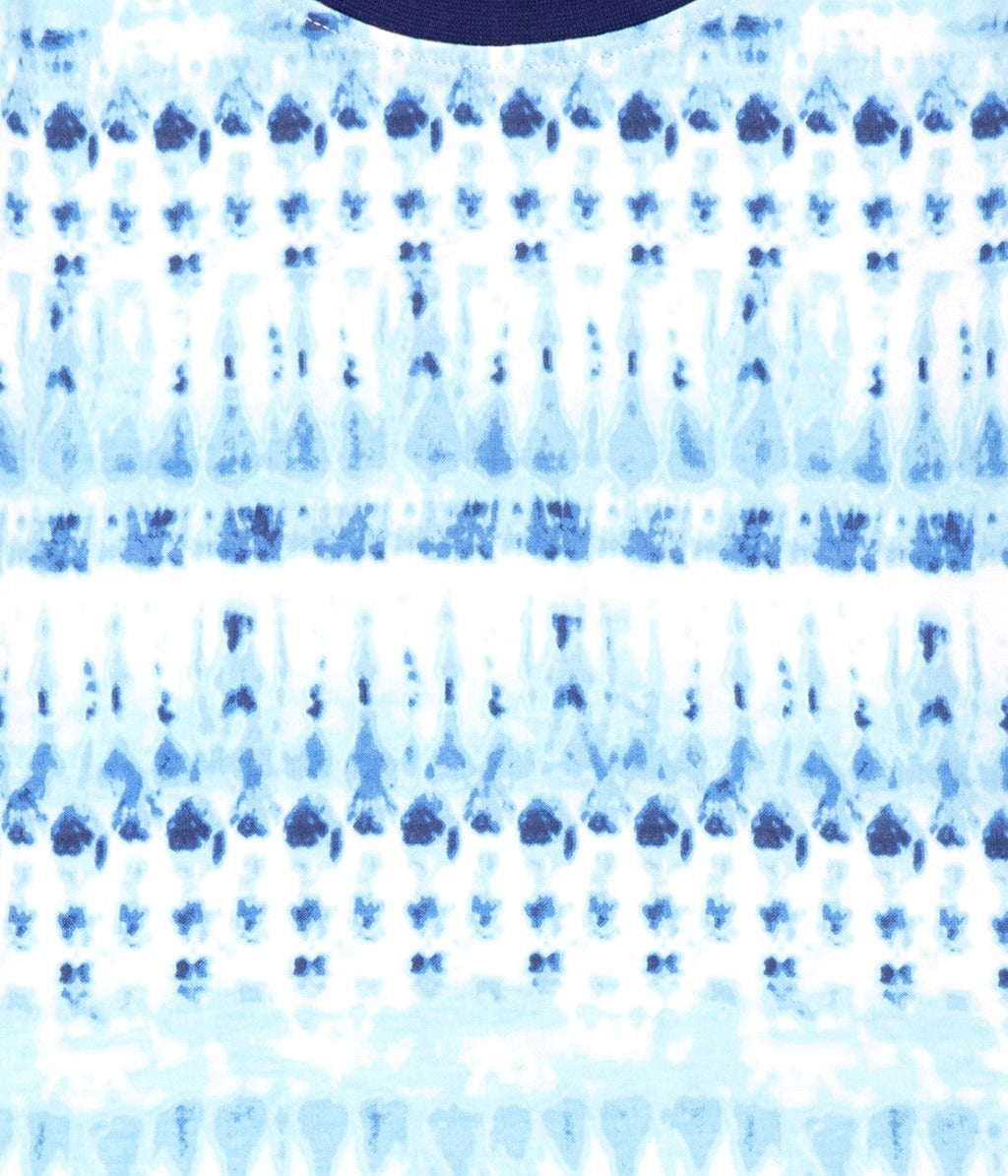 tie and dye blue kids clothing set closeup