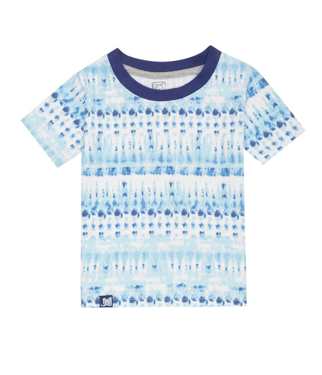 tie and dye blue kids cotton tshirt
