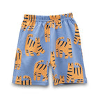 Tiger Printed Blue Kids Clothing Set shorts