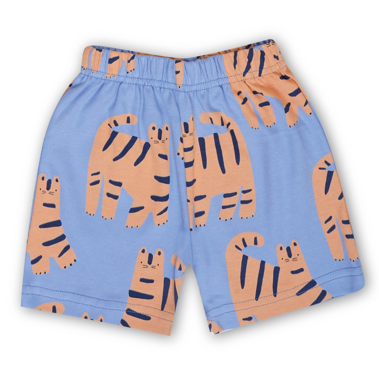 tiger printed blue kids clothing set shorts