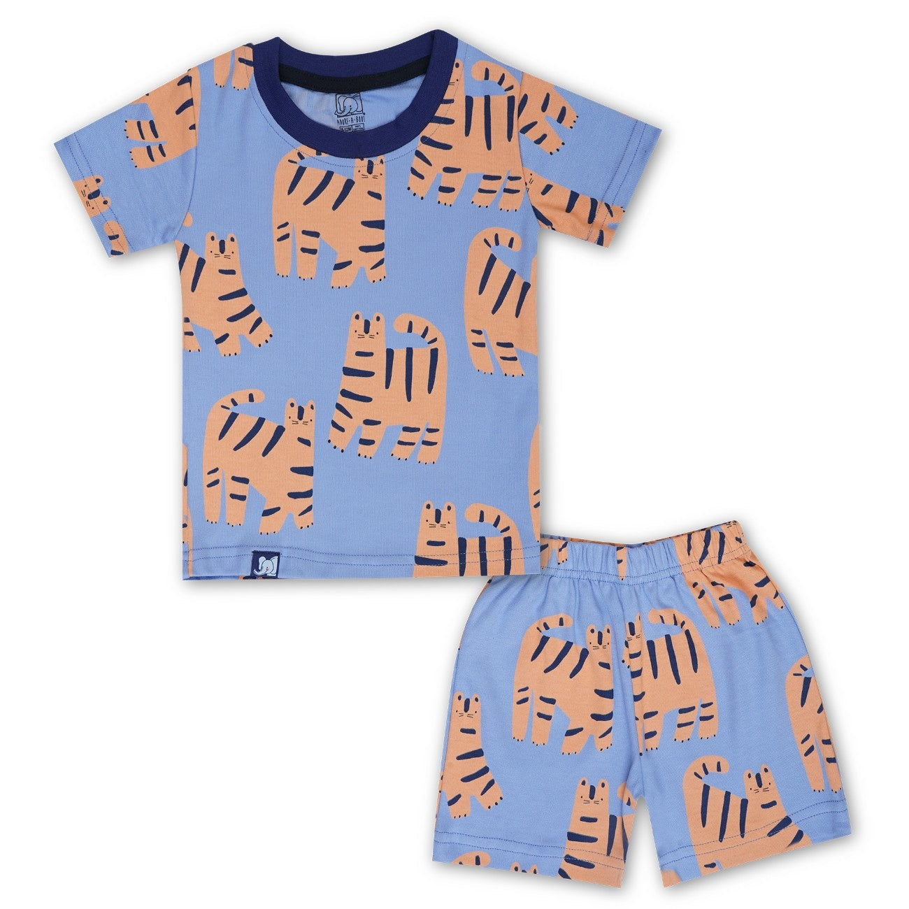 tiger printed blue kids clothing set