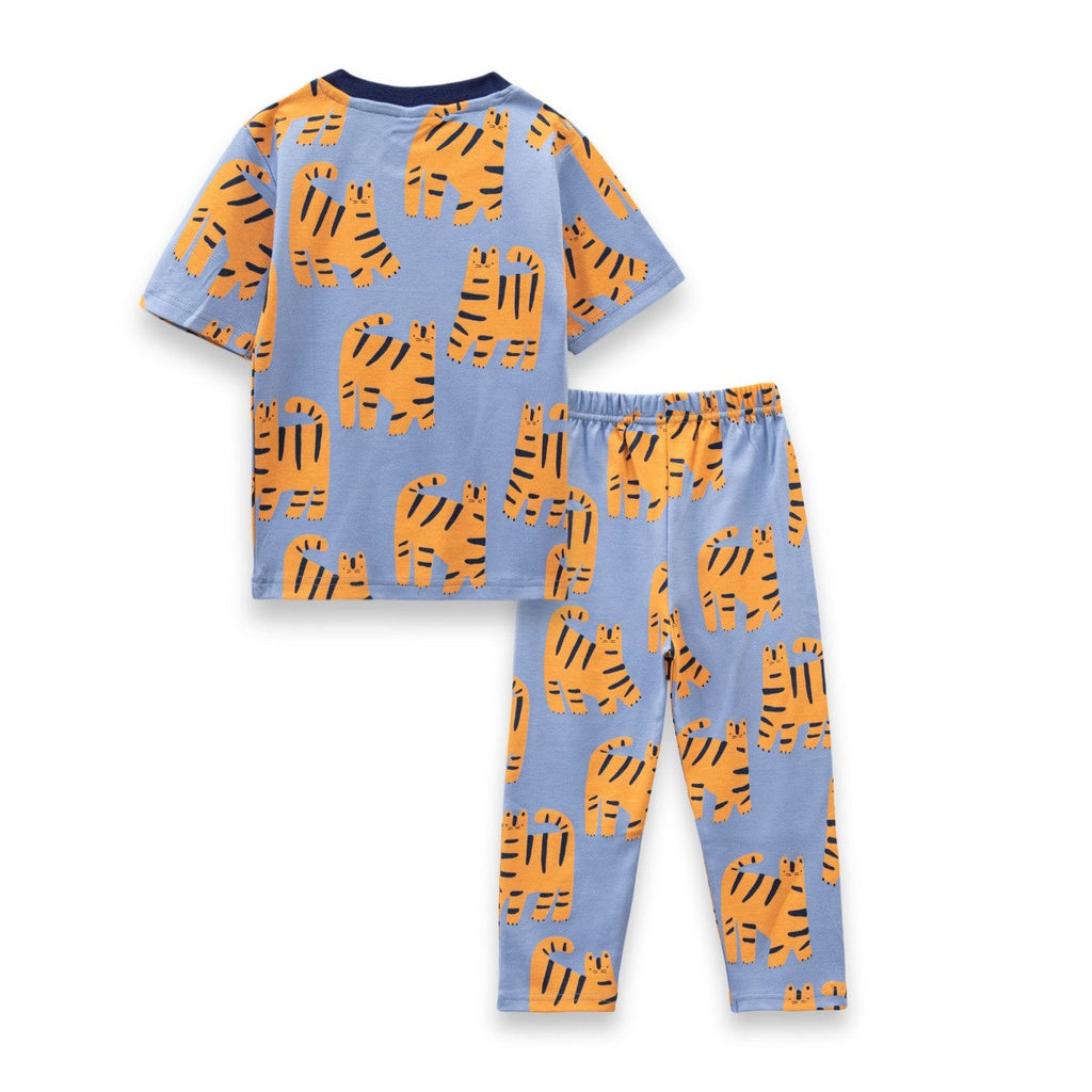 tiger printed kids pyjama set back