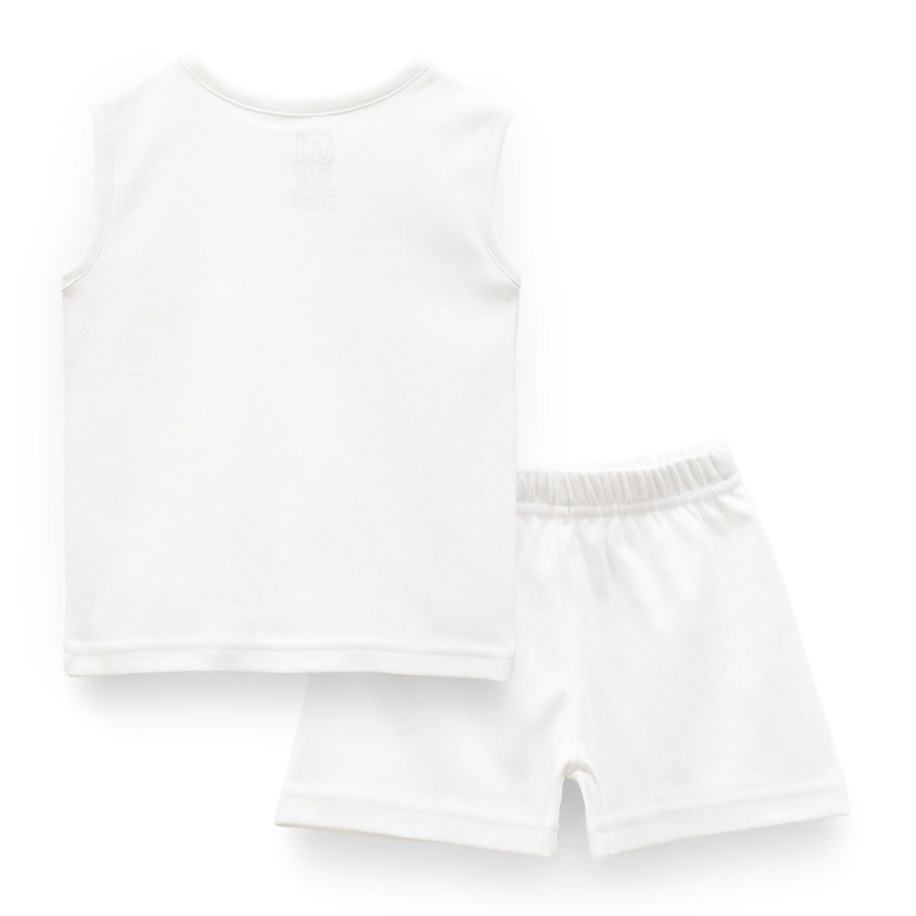 baby girl cotton dress set white back