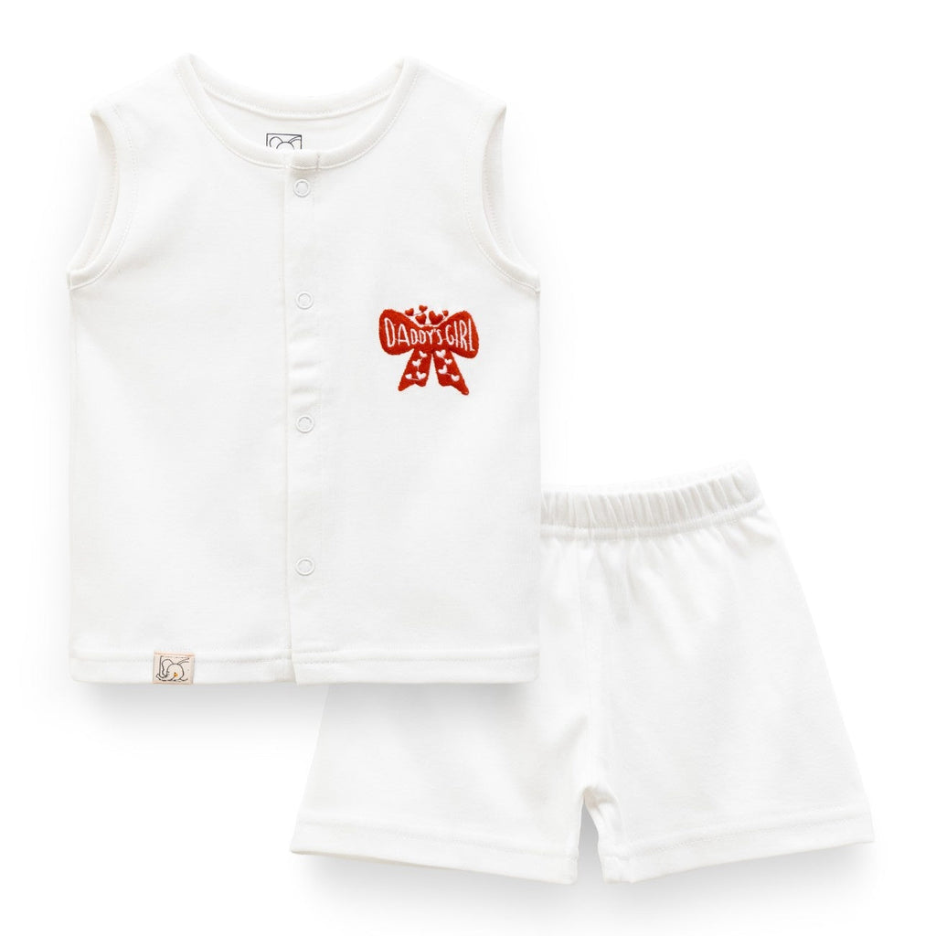 baby girl cotton dress set white