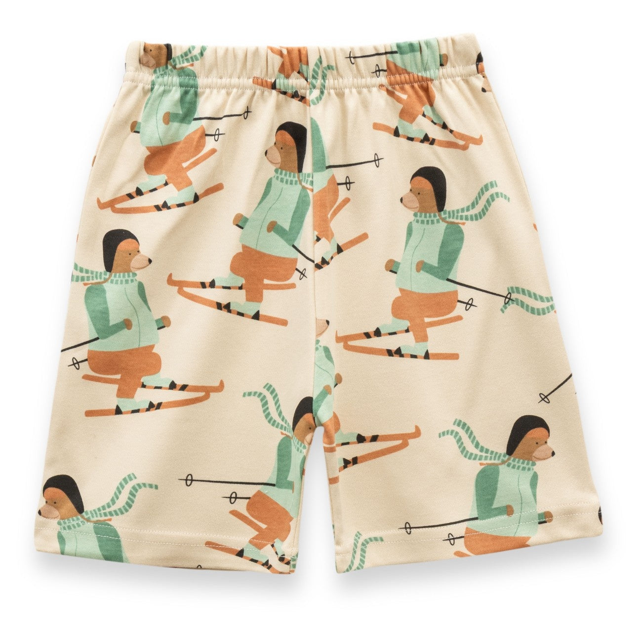 Woof Squard Printed Cream Kids Clothing Set shorts