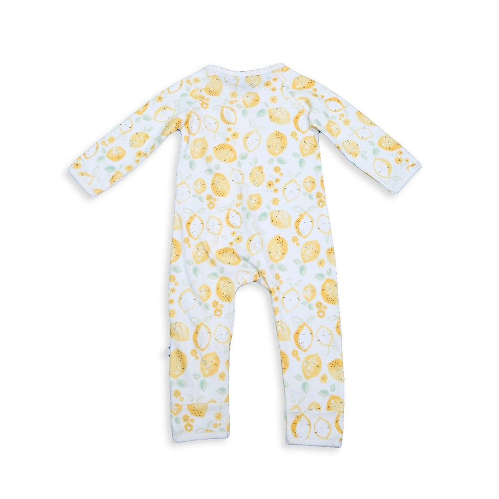 lemon printed baby night suit romper back