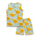 Dinosaur Printed Yellow Kids Clothing Set front