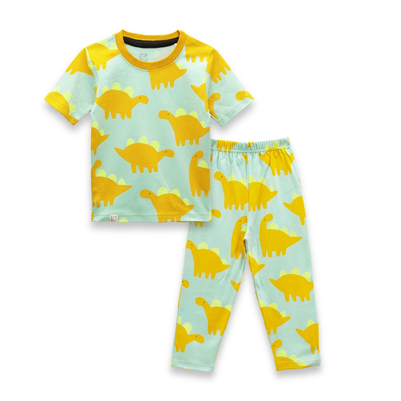 yellow dinosaur kids pyjama set